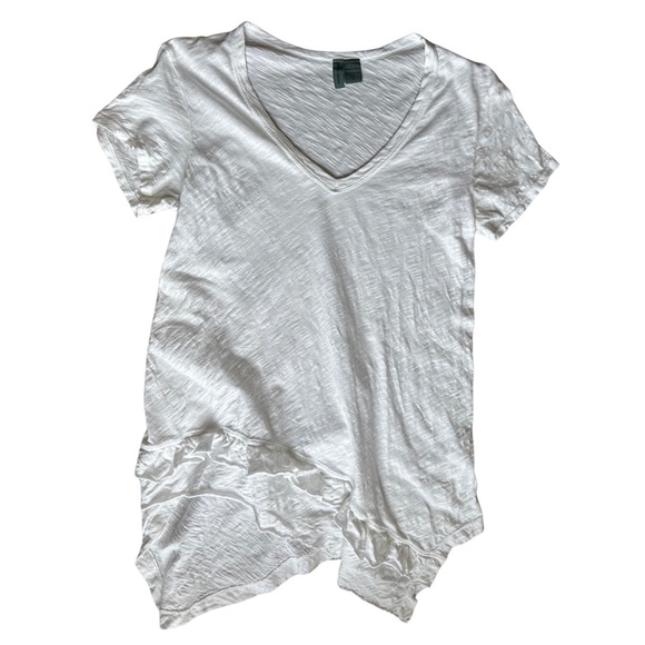 Anthropologie Left Of Center V Neck Ruffled Tee - Picture 7 of 8